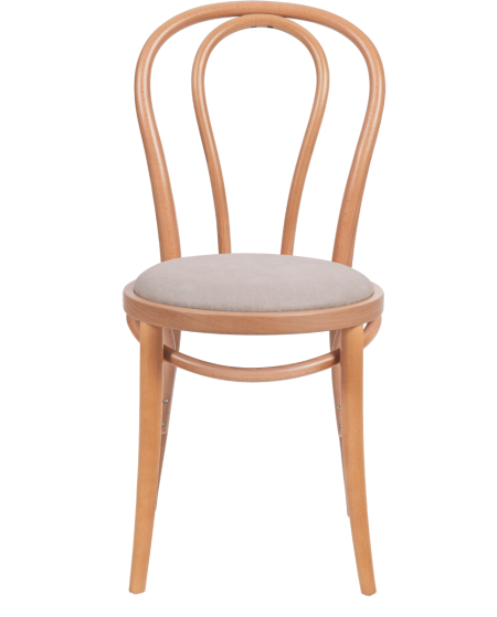 Krzesło drewniane Monet 18 naturalny - siedzisko beżowe