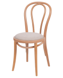 Krzesło drewniane Monet 18 naturalny - siedzisko beżowe