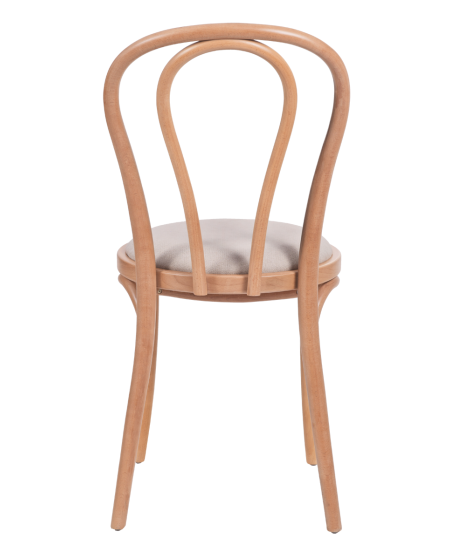 Krzesło drewniane Monet 18 naturalny - siedzisko beżowe