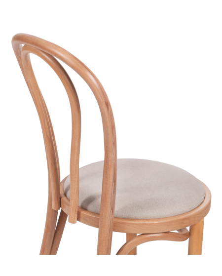 Krzesło drewniane Monet 18 naturalny - siedzisko beżowe