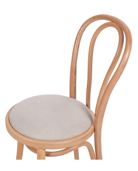 Krzesło drewniane Monet 18 naturalny - siedzisko beżowe