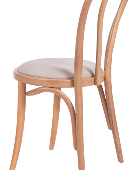 Krzesło drewniane Monet 18 naturalny - siedzisko beżowe