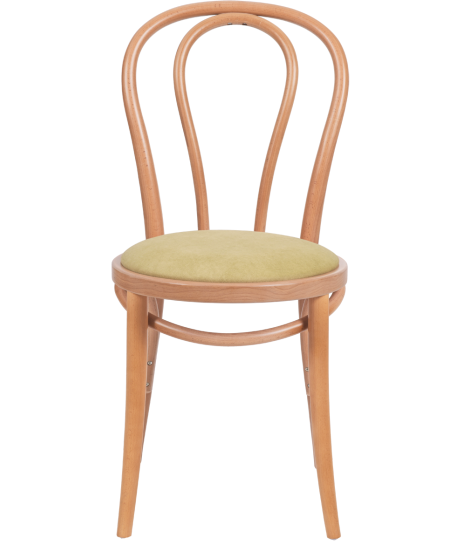 Krzesło drewniane Monet 18 naturalny - siedzisko pistacjowe