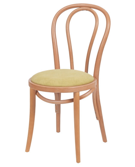 Krzesło drewniane Monet 18 naturalny - siedzisko pistacjowe