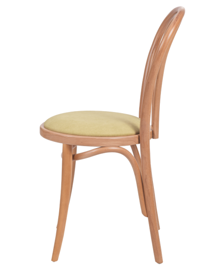 Krzesło drewniane Monet 18 naturalny - siedzisko pistacjowe
