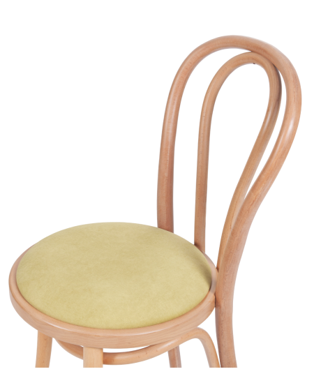 Krzesło drewniane Monet 18 naturalny - siedzisko pistacjowe