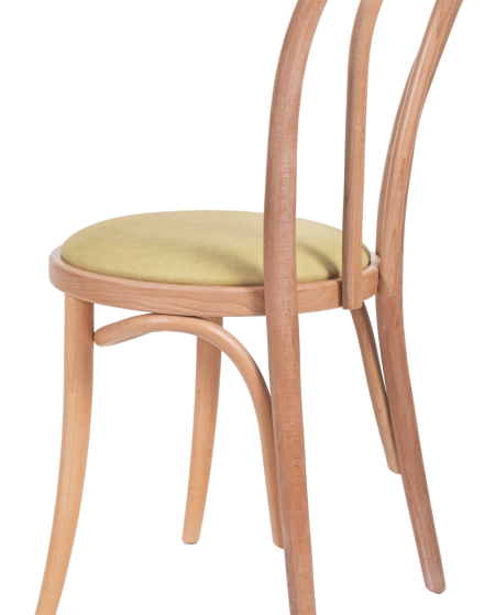 Krzesło drewniane Monet 18 naturalny - siedzisko pistacjowe