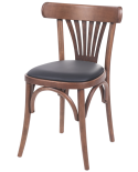 Krzesło drewniane Legend orzech - siedzisko czarne ekoskóra
