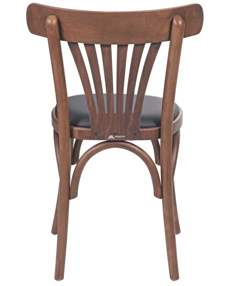 Krzesło drewniane Legend orzech - siedzisko czarne ekoskóra