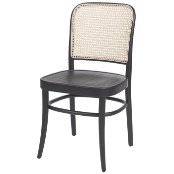 Krzesło drewniane Loomi 811 rattan czarne