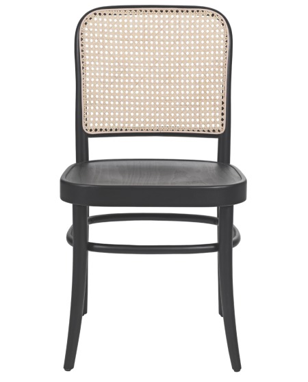 Krzesło drewniane Loomi 811 rattan czarne