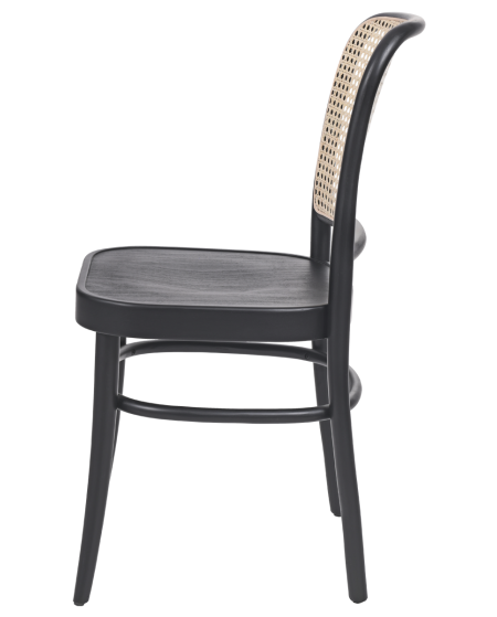 Krzesło drewniane Loomi 811 rattan czarne