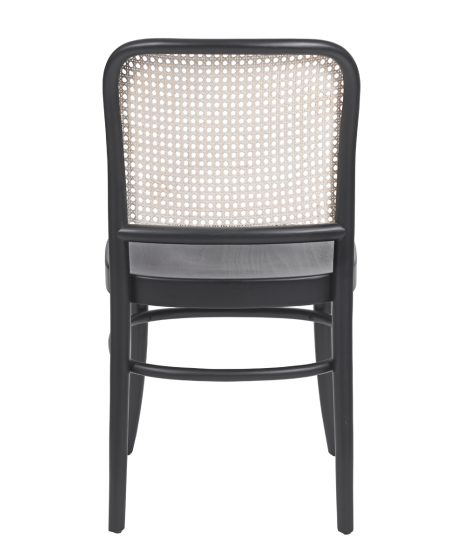 Krzesło drewniane Loomi 811 rattan czarne