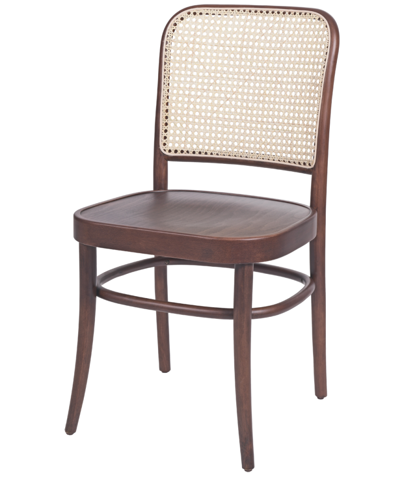 Krzesło drewniane Loomi 811 rattan orzech