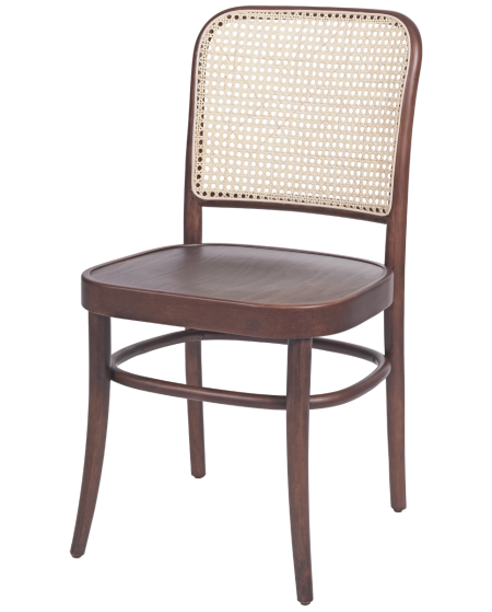 Krzesło drewniane Loomi 811 rattan orzech