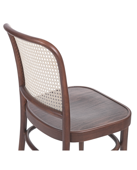 Krzesło drewniane Loomi 811 rattan orzech