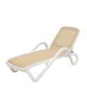 Leżak Marina biało-beżowy