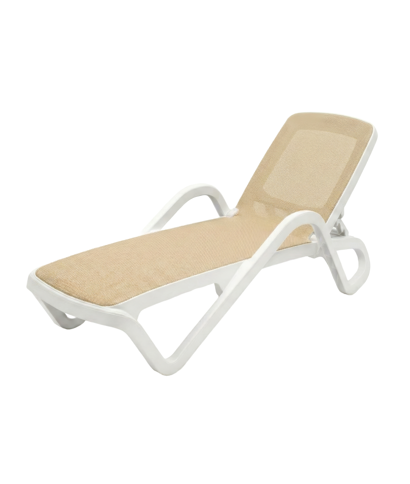 Leżak plastikowy Marina beżowy