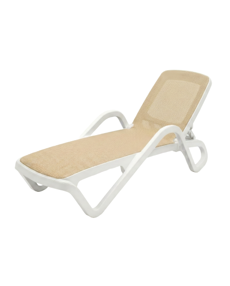Leżak Marina biało-beżowy