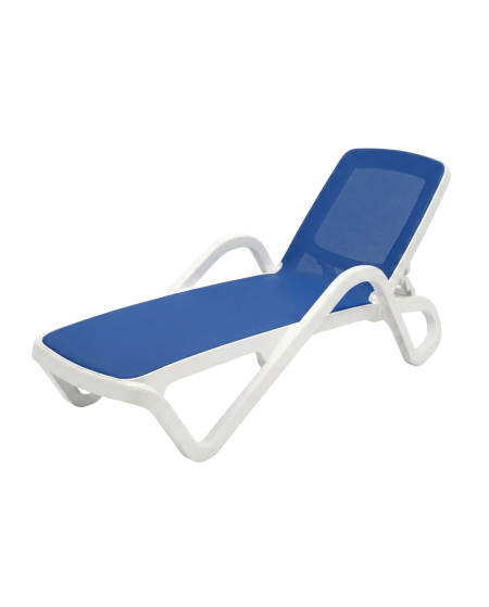 Leżak Marina biało-niebieski