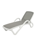 Leżak Marina biało-szary