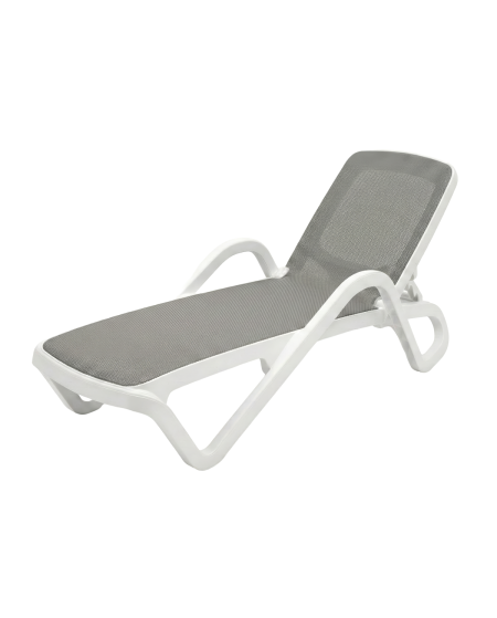 Leżak Marina biało-szary