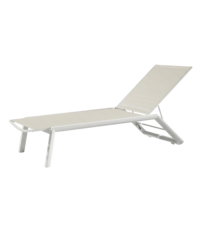 Leżak Riviera biało-beżowy