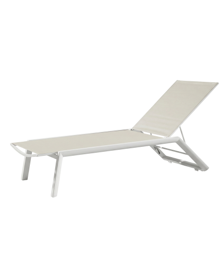 Leżak Riviera biało-beżowy