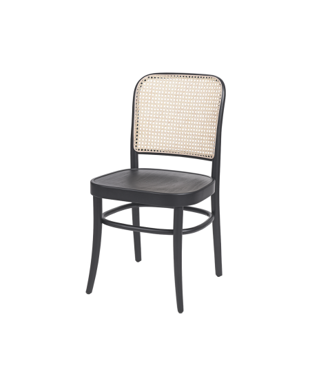 Krzesło drewniane Loomi 811 rattan czarne