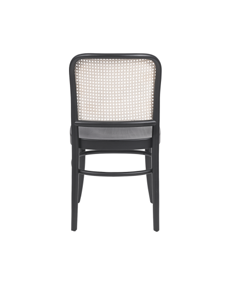 Krzesło drewniane Loomi 811 rattan czarne