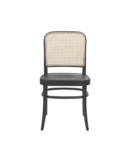 Krzesło drewniane Loomi 811 rattan czarne