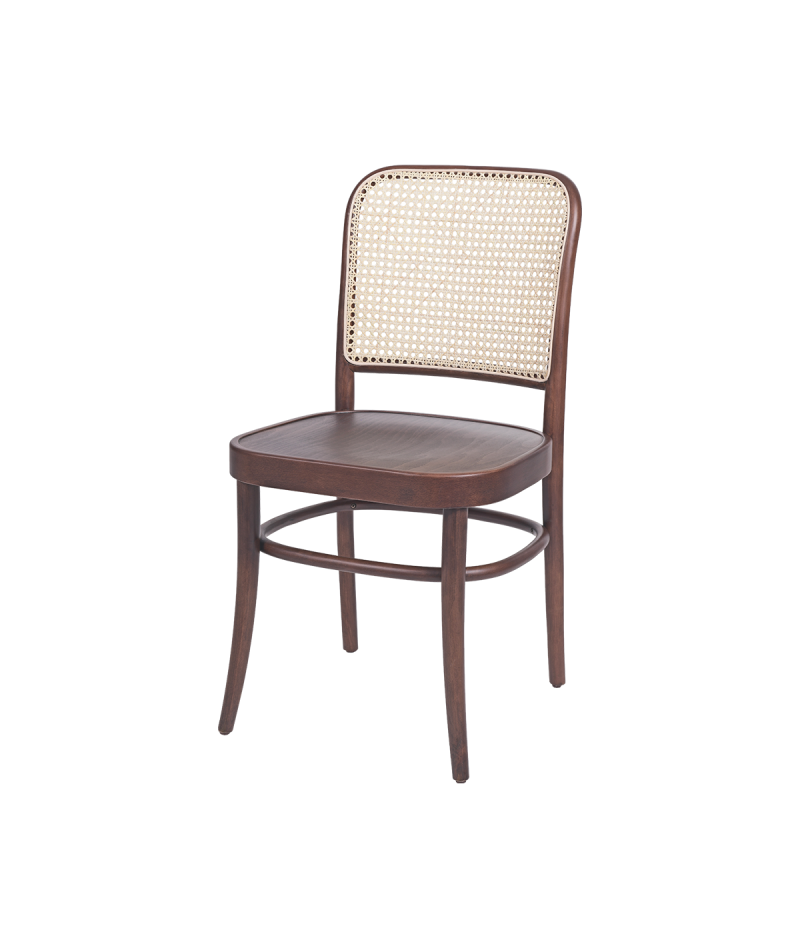 Krzesło drewniane Loomi 811 rattan orzech