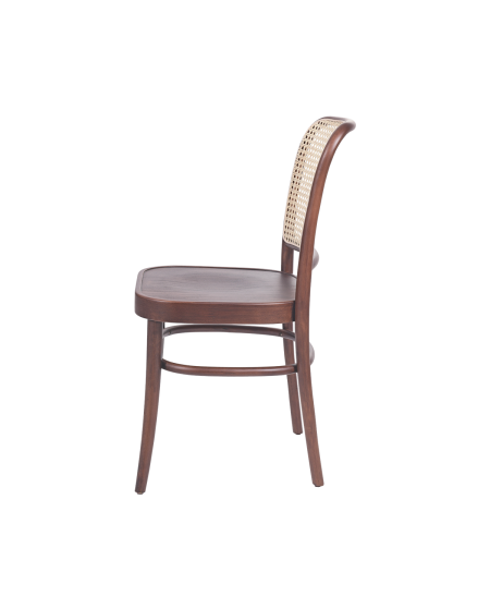 Krzesło drewniane Loomi 811 rattan orzech