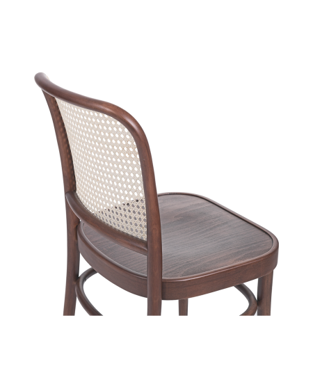 Krzesło drewniane Loomi 811 rattan orzech