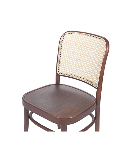 Krzesło drewniane Loomi 811 rattan orzech