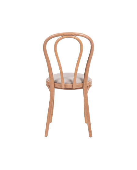 Krzesło drewniane Monet 18 naturalny - siedzisko beżowe