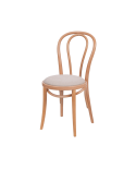 Krzesło drewniane Monet 18 naturalny - siedzisko beżowe