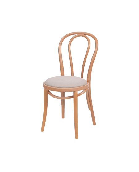 Krzesło drewniane Monet 18 naturalny - siedzisko beżowe