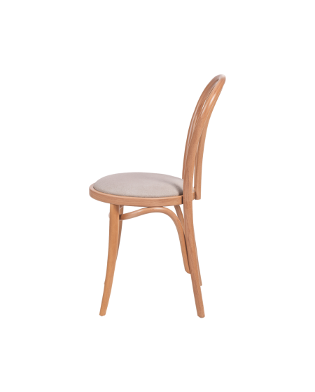 Krzesło drewniane Monet 18 naturalny - siedzisko beżowe