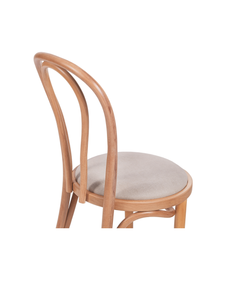 Krzesło drewniane Monet 18 naturalny - siedzisko beżowe