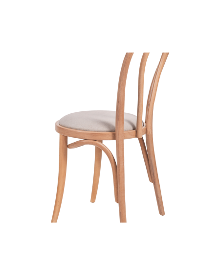 Krzesło drewniane Monet 18 naturalny - siedzisko beżowe