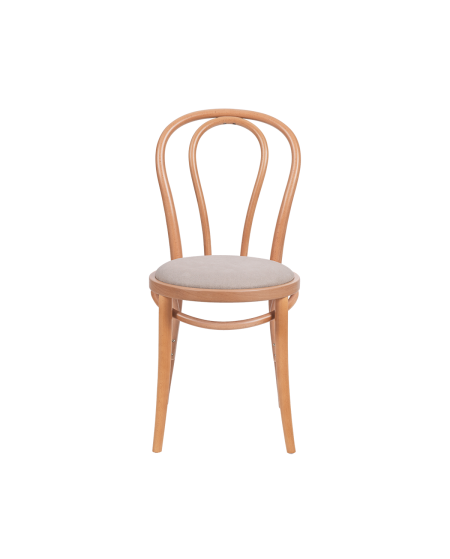 Krzesło drewniane Monet 18 naturalny - siedzisko beżowe