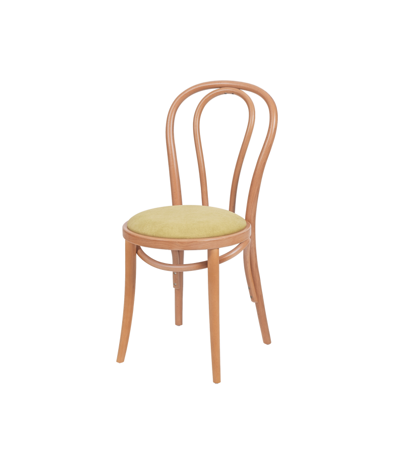 Krzesło drewniane Monet 18 naturalny - siedzisko pistacjowe