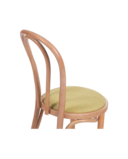 Krzesło drewniane Monet 18 naturalny - siedzisko pistacjowe