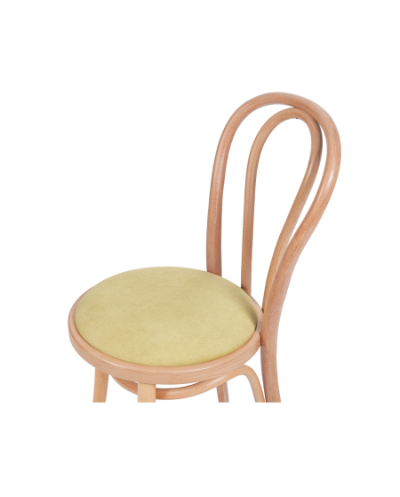 Krzesło drewniane Monet 18 naturalny - siedzisko pistacjowe