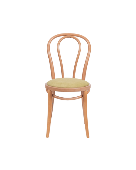 Krzesło drewniane Monet 18 naturalny - siedzisko pistacjowe