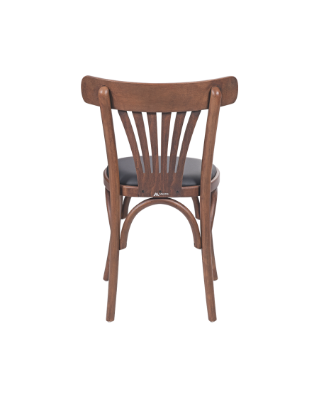 Krzesło drewniane Legend orzech - siedzisko czarne ekoskóra