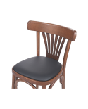 Krzesło drewniane Legend orzech - siedzisko czarne ekoskóra
