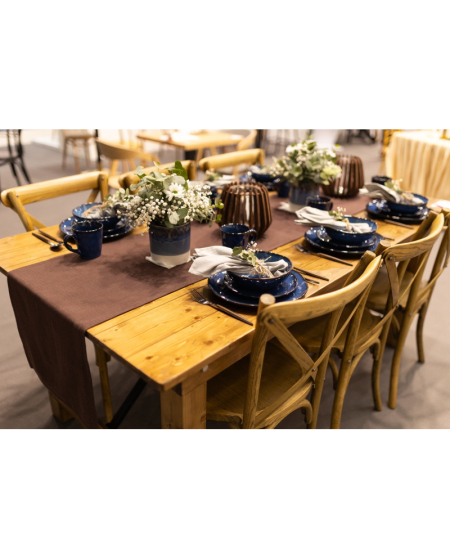 Krzesło Cross-Back Wood ciemne rustykalne