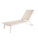 Leżak Riviera biało-beżowy